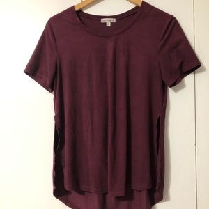 Love on a Hanger maroon velvet tee